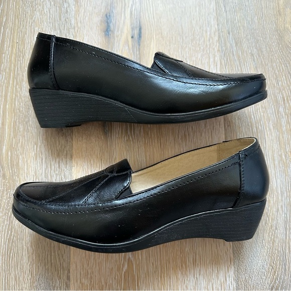 Kozi Black Wedge Heel Loafers - EU 41 - Picture 2 of 15
